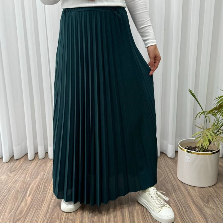 دامن زنانه ماکسی پلیسه کرپ کمر کش